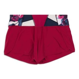 Lululemon Red Bumbleberry/Quilt Shorts